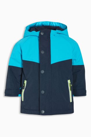 Turquoise 3 In 1 Colourblock Jacket (3mths-6yrs)